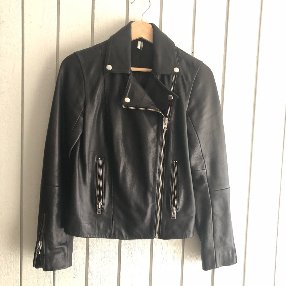 Topshop Black Leather Jacket - image 1